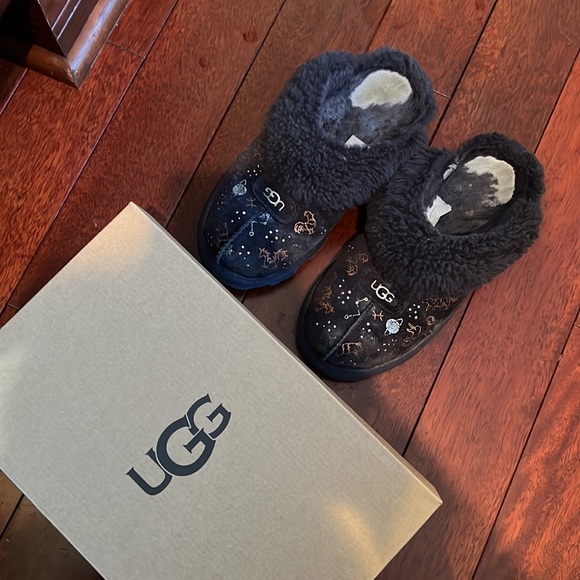 UGG coquette slippers zodiac constellation navy glitter comfortable - Picture 4 of 5